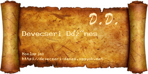 Devecseri Dénes névjegykártya