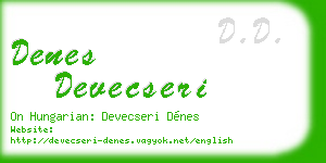 denes devecseri business card
