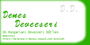 denes devecseri business card